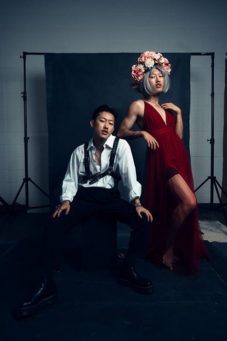 David-+-Red-Dress David Suh dressed up